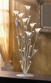 Silver Calla Lily Candle Holder Masterpiece Centerpiece