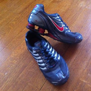 Nike Shox Turbo VI Running Shoes Dark Gray Red White Sz 7 Y