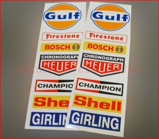 Retro Le Mans 2011 Car Doors Sponsors Logos Decals Stickers Emblems 