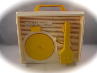 Vintage Fisher Price Red Music Box Record Player 1971 Set of 4 Records 