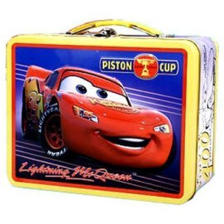 Pixar CARS McQueen Embossed Metal Tin Lunch Snack Box Ylw NEW