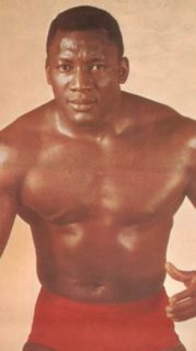   Original Wrestling Post Card Vintage Ebony Giant Calypso Kid