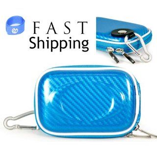 Blue Shiny Carbon EVA Camera Carrying Case for 3.5 inch 