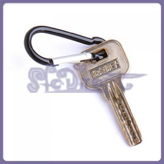 6pcs Mini Black Carabiners Snap Hook Keychain Hiking