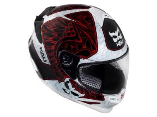Kali Naza Carbon Monuments Red Motorcycle Helmet Large