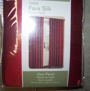 Canopy Lined Faux Silk Drapery Curtain Panel Set of 2