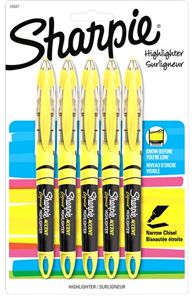 Sharpie Accent Pen Style Liquid Highlighter Set Florescent Yellow 5pk 
