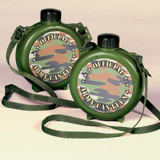 Camouflage Canteens Military Army Camping Boys Birthday Party 