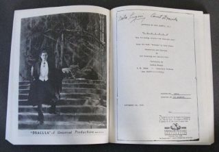 Lugosi Dracula Script Stills Magic Image Filmbook Ackerman Archives 