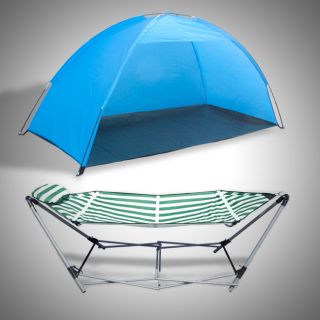 Portable Folding Hammock Pillow Bag Lounge Camping Bed Cot Beach Tent 