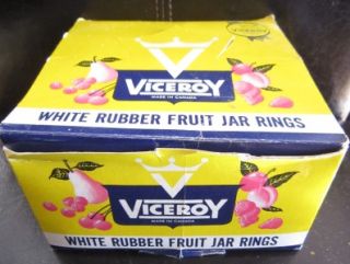   Viceroy Rubber Jar Rings White Red Jewel Crown Gem Canning Jam