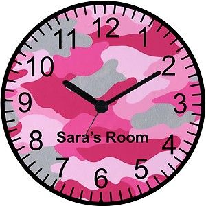 Personalized Pink Camo Camouflage Clock