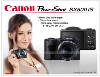 Canon Powershot SX500 IS 16MP 30x Zoom   Black
