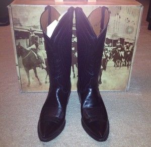 Lucchese Brothers Womens Black Western Boots 7 5 P016544