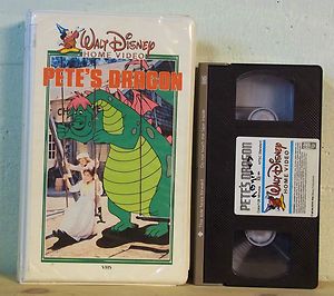 1980s Walt Disney Home Video PETES DRAGON VHS 10V White Clamshell Case 