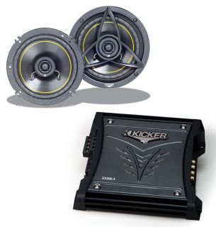 KICKER CAR AUDIO SPEAKERS PACKAGE WITH DS600 6 INCH SPEAKERS & ZX200.4 
