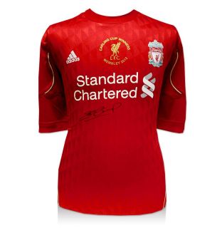 Steven Gerrard Signed Liverpool Carling Cup Final Shirt 2012 Winners 