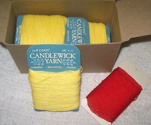 New Candle Wick Tapestry Yarn Embroidery Candlewick Cotton 3Ply Yellow 
