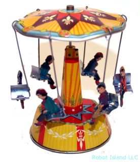 French Carousel Merry Go Round Carnival Tin Toy Christmas Sale