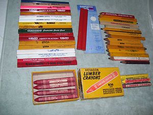 Lot of Carpenter Pencils   some vintage   and Lumber Crayons