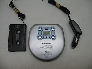 Panansonic portable car CD player with plug and cassette adapter