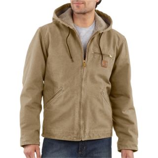 Featuring a sherpa lined body and hood, Carhartts Sandstone Sierra 