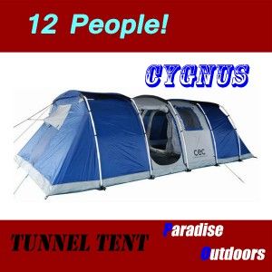 Cygnus 12 Person Premium Family Camping Tunnel Tent