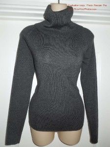 Ann Taylor M Dark Charcoal Gray Cowl Like Turtle Neck Sweater
