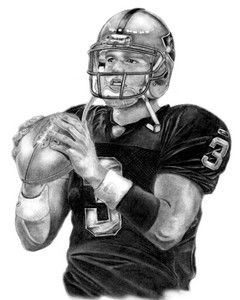 Carson Palmer Lithograph Poster Print Pencil Drawing in Oakland 