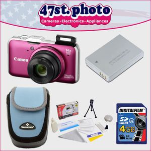 Canon PowerShot SX230HS Red 12MP Digital Camera Kit 013803135169 