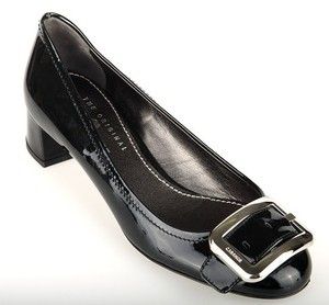New Prada Car Shoe Black Patent Buckle Logo Classic Heels Shoes 36 6 