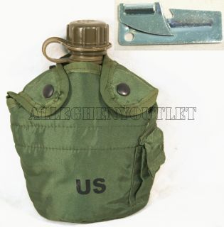 NEW US Military Army Surplus 1 QT CANTEEN w/ OD COVER & FREE P 38 CAN 