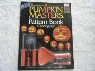   Masters Pumpkin Carving Kit w Pattern Book w 8 Patterns Unused NEW