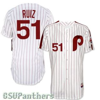 Carlos Ruiz Authentic Philadelphia Phillies 1980s Retro Home Jersey 