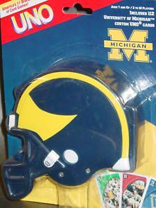 NCAA Uno Card Game Michigan Wolverines New