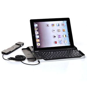   Wireless KeyBoard W TEL Aluminum Dock Case For iPad2 3rd Generation US