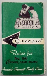 CARROM Game Board Rules For No. 166 Book Instruction 1968 SC