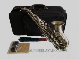 Curved Soprano Saxophone Sax Antique Brushed Finish New