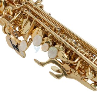 New Golden Straight BB Soprano Saxophone Sax with Case
