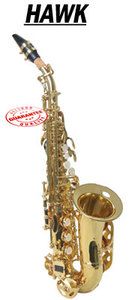 New Hawk Gold Color Curved Soprano Saxophone with Case WD S412