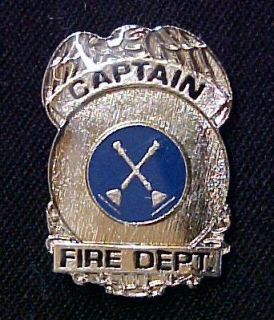 Fire Dept Captain Badge Eagle Lapel Cap Pin Tac