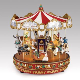 The Grand Carousel Music Box w Moving Horses See Video