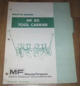 Massey Ferguson MF 80 MF 80 Tool Carrier Parts Book