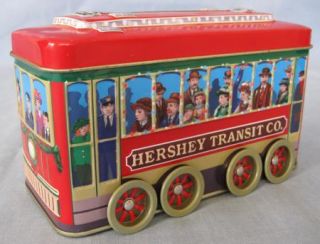   Transit Co Moving Trolley Shaped Shape Candy Tin Box Canister Wheels
