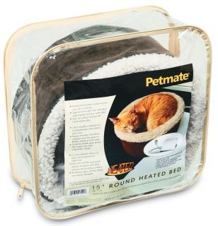 petmate 27442 15 inch round heated cat bed condition new product 