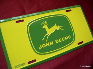 John Deere Light Green Logo Car Tag Metal License Plate New