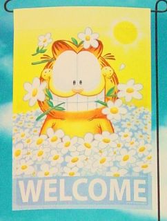 GARFIELD Cat Spring Daisy WELCOME Garden Flag 12 x18 NEW Daisies