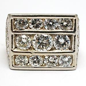    Estate Mens 4 5 Total Carat Diamond Ring Solid 14K Gold Fine Jewelry