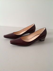 Casadei Burgundy Tumbled Patent Pumps Shoes Size 9