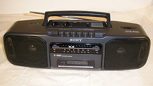    Clean Sony CFS 200 Portable Stereo Boombox AM FM Radio Cassette Deck